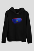 Guam Bayrağı Baskılı Unisex Siyah Hoodie