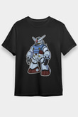Gundam Robot Baskılı Unisex Siyah Tişört