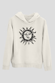 Güneş Beyaz Unisex Kapşonlu Sweatshirt