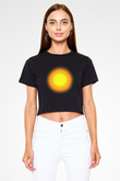 Güneş Siyah Crop Top Tişört