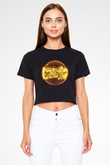 Güneş Siyah Crop Top Tişört