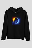 Güneş Siyah Unisex Kapüşonlu Sweatshirt