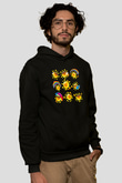 Güneş Siyah Unisex Kapüşonlu Sweatshirt