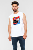 Guns N' Roses Baskılı Unisex Beyaz Kolsuz Tişört