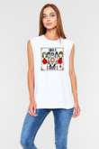 Guns N' Roses Baskılı Unisex Beyaz Kolsuz Tişört