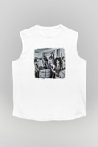 Guns N' Roses Baskılı Unisex Beyaz Kolsuz Tişört