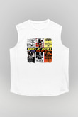 Guns N' Roses Baskılı Unisex Beyaz Kolsuz Tişört