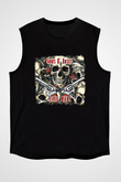 Guns N' Roses Baskılı Unisex Siyah Kolsuz Tişört
