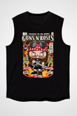 Guns N Roses Baskılı Unisex Siyah Kolsuz Tişört