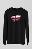 Gürcistan - Georgia Bayrağı Baskılı Unisex Siyah Sweatshirt