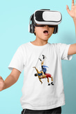 Güreş Baskılı Unisex Beyaz Çocuk Tişört - Tshirt