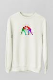 Güreş Baskılı Unisex Ekru Sweatshirt