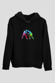 Güreş - Wrestle Baskılı Unisex Siyah Hoodie