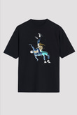 Güreş - Wrestle Baskılı Unisex Siyah Oversize Tişört