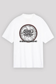 Guttural Slug Baskılı Beyaz Unisex Oversize Tişört - Tshirt