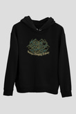 Guttural Slug Baskılı Unisex Siyah Kapüşonlu Sweatshirt
