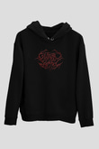 Guttural Slug Baskılı Unisex Siyah Kapüşonlu Sweatshirt