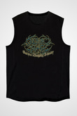 Guttural Slug Baskılı Unisex Siyah Kolsuz Tişört - Tshirt