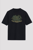 Guttural Slug Baskılı Unisex Siyah Oversize Tişört - Tshirt