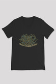 Guttural Slug Baskılı Unisex Siyah V Yaka Tişört - Tshirt