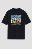 Gwar Baskılı Unisex Siyah Oversize Tişört