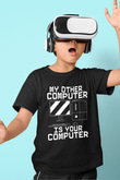 Hacker Baskılı Unisex Siyah Çocuk Tişört - Tshirt