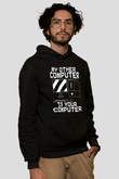 Hacker Baskılı Unisex Siyah Hoodie