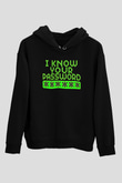 Hacker Baskılı Unisex Siyah Hoodie