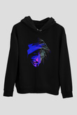 Hacker Baskılı Unisex Siyah Hoodie
