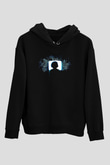 Hacker Baskılı Unisex Siyah Hoodie