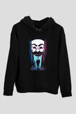 Hacker Baskılı Unisex Siyah Hoodie