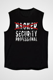 Hacker Baskılı Unisex Siyah Kolsuz Tişört - Tshirt