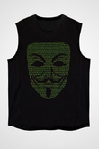 Hacker Baskılı Unisex Siyah Kolsuz Tişört - Tshirt