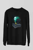 Hacker Baskılı Unisex Siyah Sweatshirt