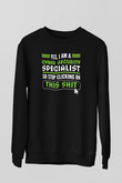 Hacker Baskılı Unisex Siyah Sweatshirt