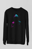 Hacker Baskılı Unisex Siyah Sweatshirt