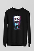 Hacker Baskılı Unisex Siyah Sweatshirt
