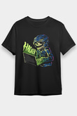 Hacker Baskılı Unisex Siyah Tişört - Tshirt