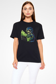 Hacker Baskılı Unisex Siyah Tişört - Tshirt
