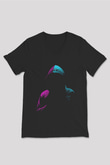 Hacker Baskılı Unisex Siyah V Yaka Tişört - Tshirt