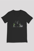 Hacker Baskılı Unisex Siyah V Yaka Tişört - Tshirt