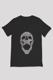 Hacker Baskılı Unisex Siyah V Yaka Tişört - Tshirt