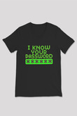 Hacker Baskılı Unisex Siyah V Yaka Tişört - Tshirt