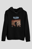Halford Baskılı Unisex Siyah Hoodie