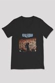 Halford Baskılı Unisex Siyah V Yaka Tişört