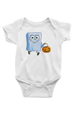 Halloween Baskılı Beyaz Unisex Bebek Body - Zıbın