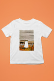 Halloween Baskılı Beyaz Unisex Beyaz Çocuk Tişört - Tshirt