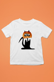 Halloween Baskılı Beyaz Unisex Beyaz Çocuk Tişört - Tshirt