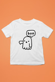 Halloween Baskılı Beyaz Unisex Beyaz Çocuk Tişört - Tshirt
