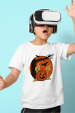 Halloween Baskılı Beyaz Unisex Beyaz Çocuk Tişört - Tshirt